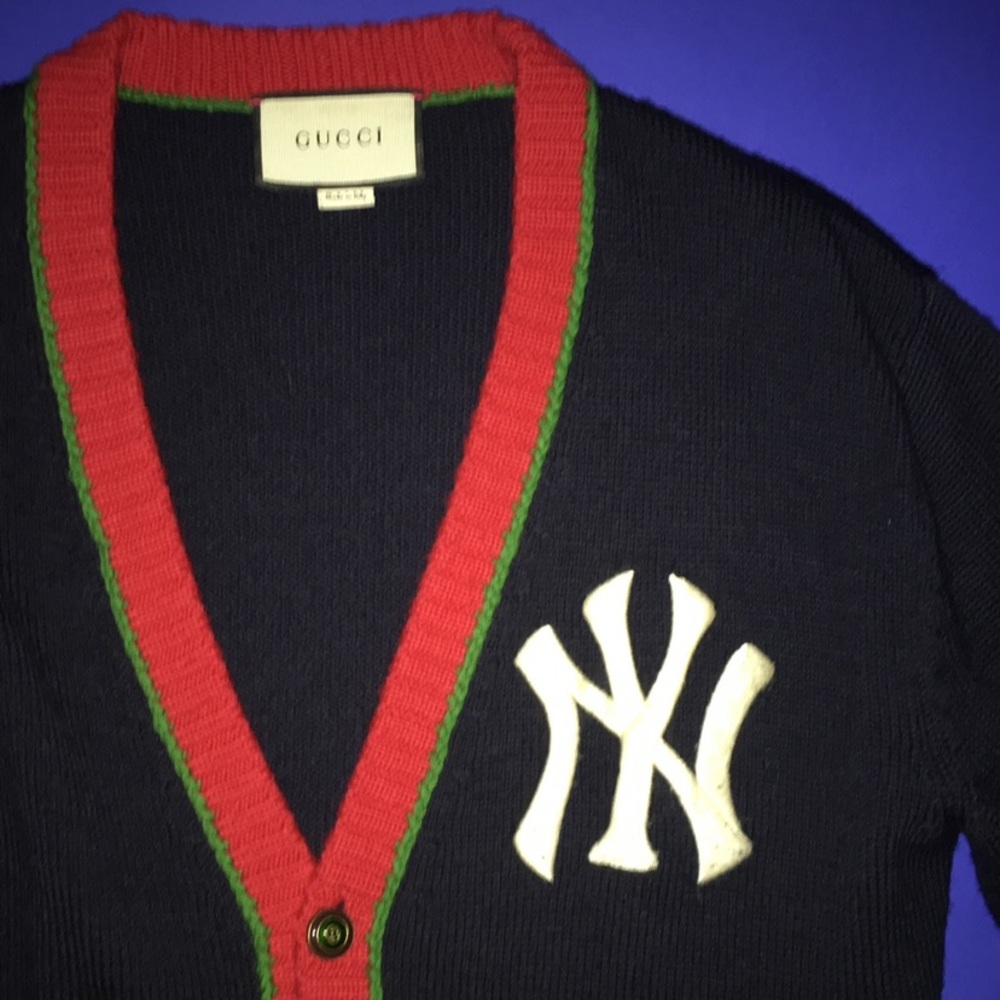 Gucci Men’s Cardigan With NY Yankee Patch